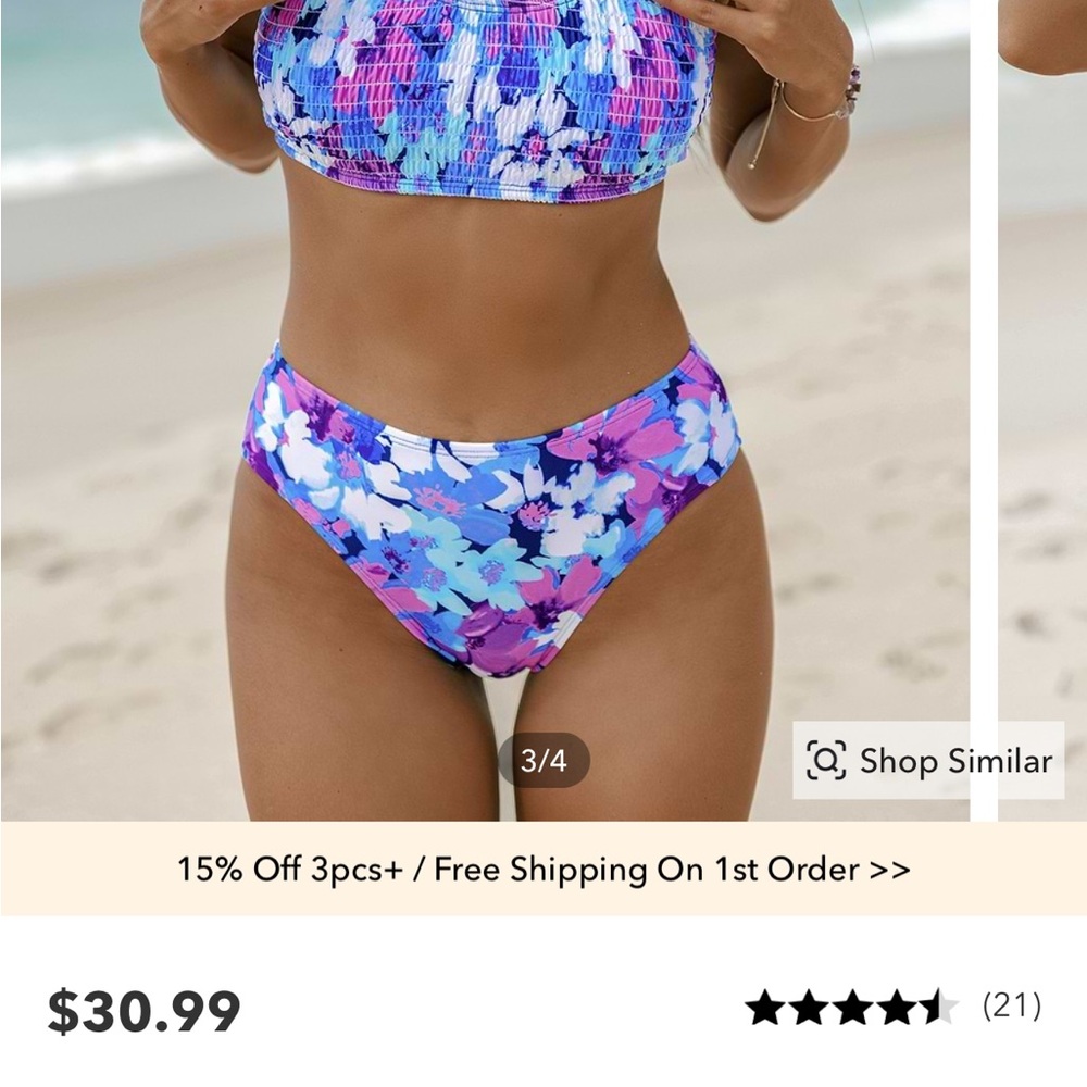 NWT cupshe Floral Bikini Set